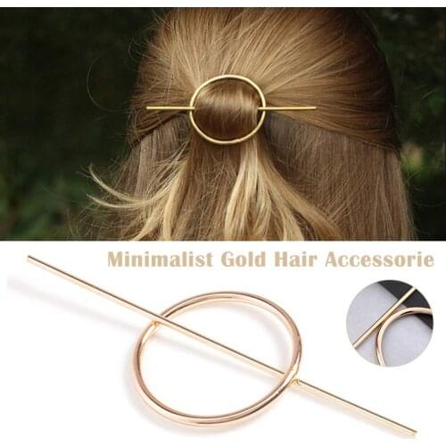 Minimalist Gold Hair Accessories Brass Hair Clip For Women And Girls TT@88