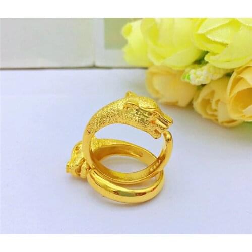 Not Fade Forever 18K Gold Filled Men Ring for Wedding Anniversary Yellow Gold Color Statement Bands Jewelry Birthday Gift Bijoux