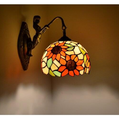 Mediterranean-style stained glass wall sconce tiffany wall lights for home bar cafe deco lighting free shipping