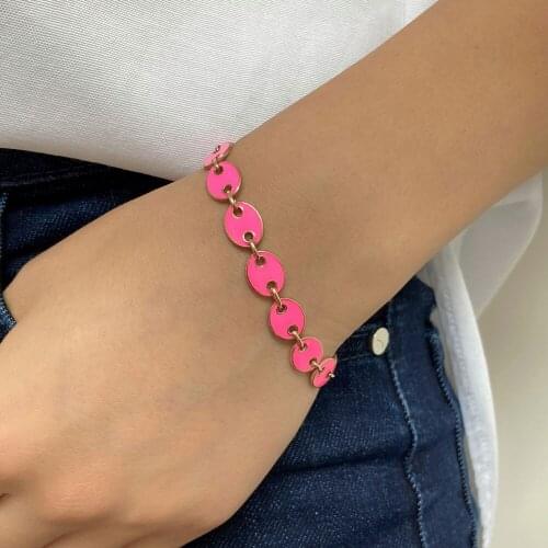 NEW Fashion Model Neon Geometric Rectangle Cuban Link Chain Luxury Silver 925 Bracelets for Women Gift Party Jewelry