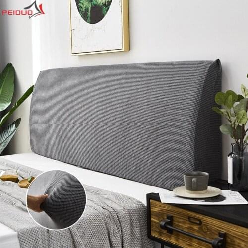 PEIDUO Plain Cotton Elastic Bedhead Cover All-inclusive Bed Head Cover Bed Head Back Protection Plain Headboard Dust Cover