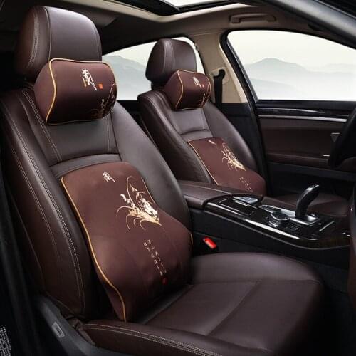 KKYSYELVA Car Seat Headrest Lumbar Cushion Neck Support Memory Back Brace Pillow Supports Ergonomics Auto Accessories Waist