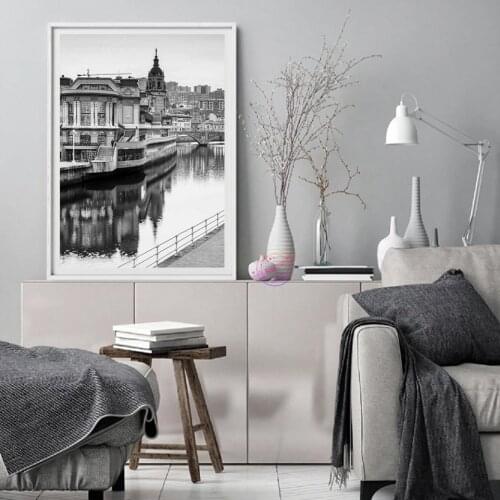 Spain Bilbao Poster Black And White Print Travel Art Canvas Painting Wall Picture Home Decor quadro cuadros