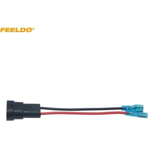FEELDO 2pcs Car Headlight Wire Cable H11-11 To 6.3 Terminal Connector Plug Lamp Bulb Socket Automotive Wiring Adapter #HQ6132