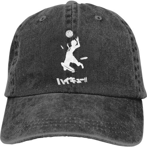 Adjustable Solid Color Baseball Cap Hinata Spike Washed Cotton Haikyuu Volleyball Club Sports Boys Sports Woman Hat