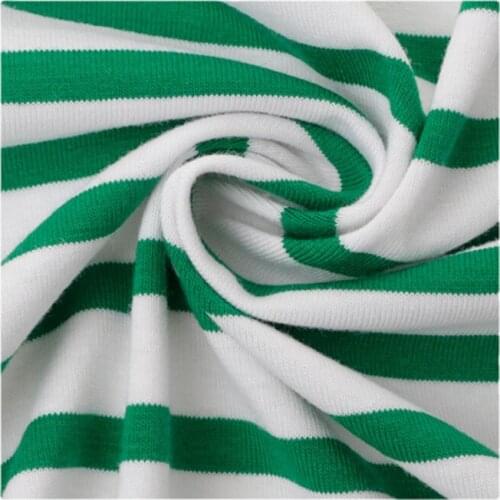 Width 66'' Cool Breathable Comfortable Striped Stretch Knitted Fabric By The Half Yard For T-Shirt Dress Material