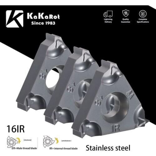 KaKarot MMT16IR AG55 AG60 18W 11W NPT Carbide Insert Thread Turning Tool Insert For SER CNC Lathe SER/SEL Stainless-Steel