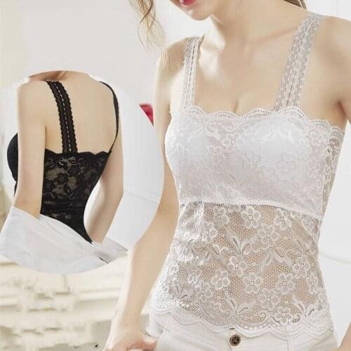 Women 2020 Floral Cami Padded Cropped Tops Female Sexy Lace Cami Bralette Ladies Camisoles Sexy Crop Tanks Top Bralette S45