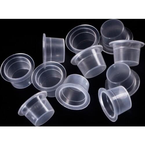 100Pcs Plastic Microblading Tattoo Ink Cup Cap Pigment Clear Holder Container S/M/L Size For Needle Tip Grip Power Supply
