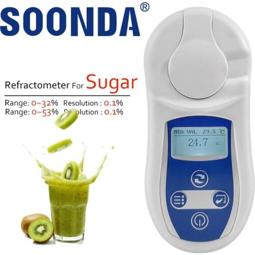 32%,53% Brix Auto Refractometer For Food,Beverage,Fruit,Crop Sugar Content Determination Hydrometer Optical Instruments Device