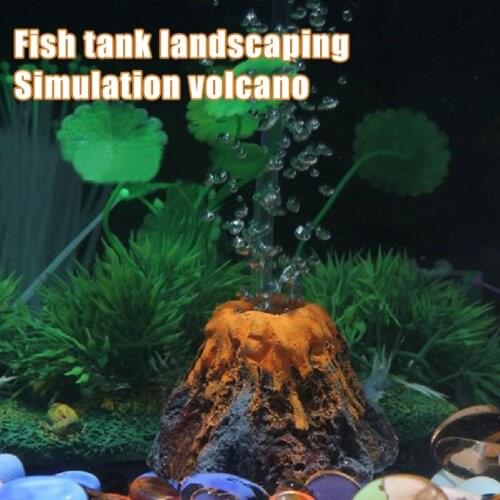 Aquarium Accessoires Resin Volcano Decoration Fish Tank Landscaping Ornamental Rockery Simulation Volcano Fish Tank Decoration