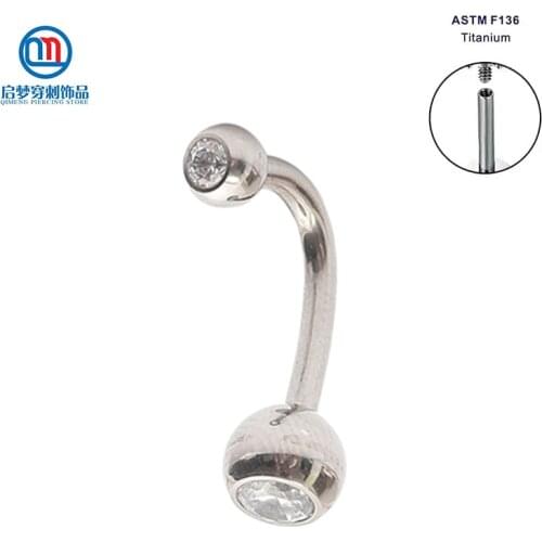 ASTM F136 Implant Grade Titanium Internally Threaded Curved J Barbell Bar