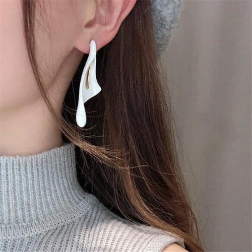 White Ceramic Calla Lily Womans Pendant Earrings Fashion Light Luxury Party Wedding Womens Jewelry Accessories 2021 Trend
