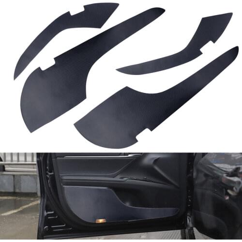 Beler 4pcs Carbon Fiber Car Door Anti-Kick Protective Sticker Cover Trim Pad Fit For Toyota Camry 2018 2019
