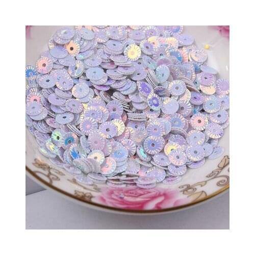 3000Pcs 6mm Round Wheel Flower Gold Plating Loose Sequins Sewing PVC DIY Paillette White Confetti Spangles
