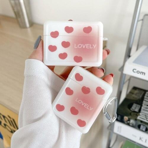 Lovely Cartoon Heart Earphone Charging Box Cases for AirPods 2 PRO 3 Case Soft Silicone Pink Protective Cover for Air Pods Girl