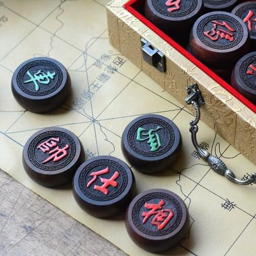 Rosewood Large Luxury Chinese Chess Pieces 6cm Wooden High-end Gifts Chess Folding Board Juego De Mesa Family Games EK50QL