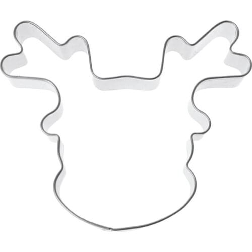 Christmas Elk Cookie Cutter Stainless Steel Cut Candy Biscuit Mold Cooking Tools Christmas Deer Head Theme Metal Cutters Mould