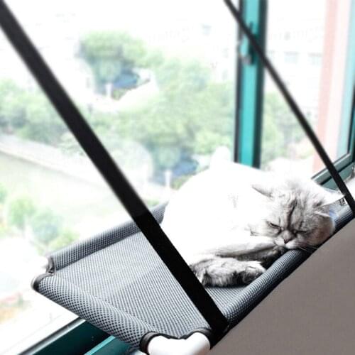 Pet Cat Window Mounted Hammock with Heavy Duty Suction Cups Breathable Comfortable Hanging Bed