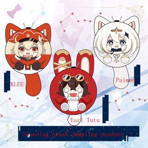 Anime Game Genshin Impact Exquisite Keychain small pendant role-playing voice plush pendant short plush just pinch it