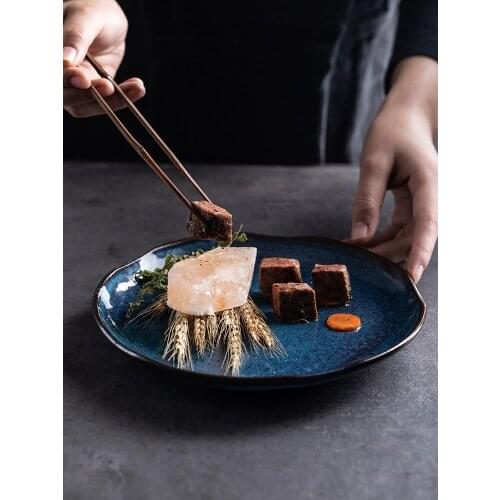 Nordic ceramic dinner plate tableware retro dinner dishes fruit salad plate household noodle dessert cake Western food plate