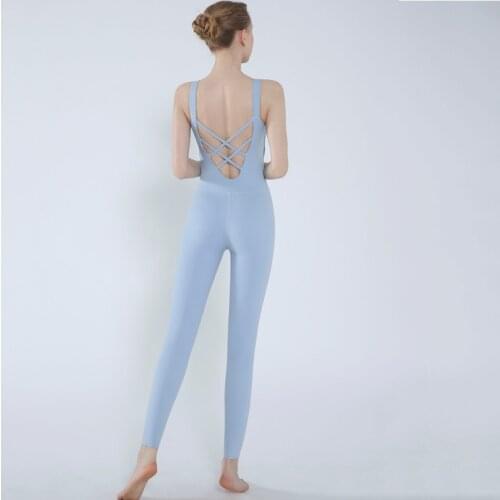 Yoga Jumpsuits Women Back Cross High Stretchy One-Pieces Sports Bodysuits Gym Workout Clothing Fitness Overall Activewear Tights