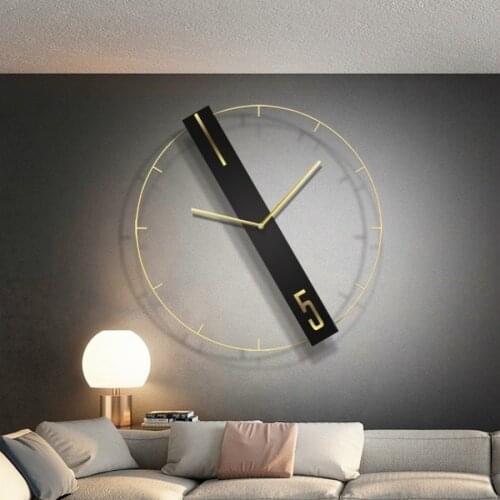Creative Simple Wall Clock Nordic Luxury Large Metal Modern Silent Gold Living Room Wall Clock Reloj Pared Home Decor DL60WC