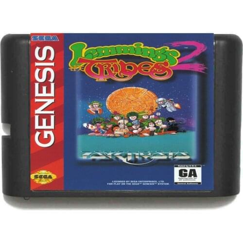 Lemmings 2 The Tribes NTSC-USA 16 bit MD Game Card For Sega Mega Drive For Genesis