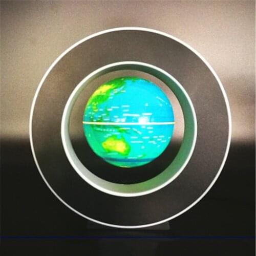O Shape Magnetic Levitation 3 inch Geography Globe Floating World Map luminous LED Light Terrestre Kid Learning Toys home decora