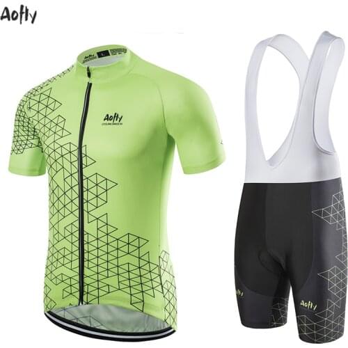 Mens Cycling Jerseys Short Sleeve Bike Shirts MTB Jeresy Cycling Clothing Wear Ropa Maillot Ciclismo Four-sided Rhombus Green