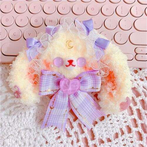 The Original brooch pin hand made of soft cotton candy rabbit rabbit younger sister the loppy eared rabbit lolita headdress