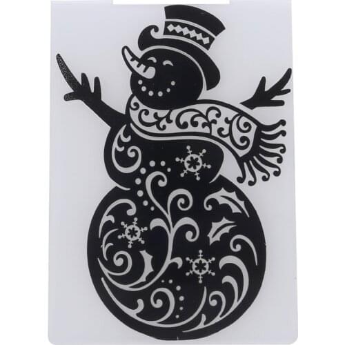 Merry Christmas Snowman Plastic Embossing Folder For Scrapbook DIY Album Card Tool Plastic Template Card Making Decoration