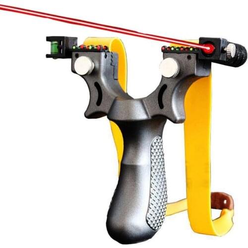Laser Aiming Slingshot Equipped With Level Instrument For Outdoor Shooting Sports Hunting Using High Power Slingshot Catapult