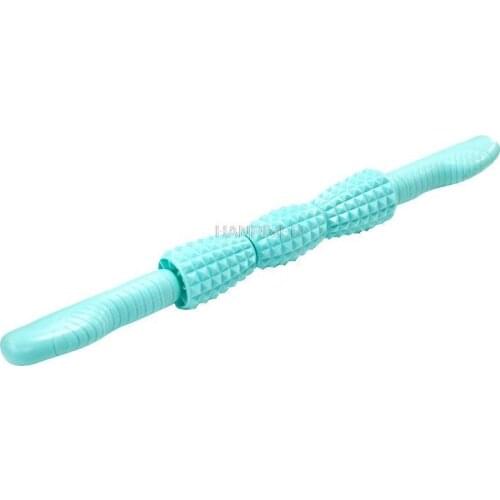 Hand-held massage stick three rollers body massage stick to relieve muscle pressure YOGA fitness stick leg massager