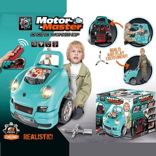 RC Truck with Pretend Engineer Construction Toy Boy Tool Kit