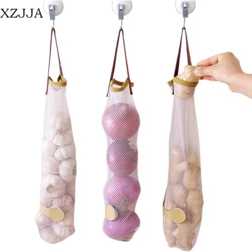 XZJJA Creative Breathable Onion Potato Storage Hanging Bag Kitchen Vegetable Fruit Garlic Ginger Garbage Bag Organize Mesh Bag