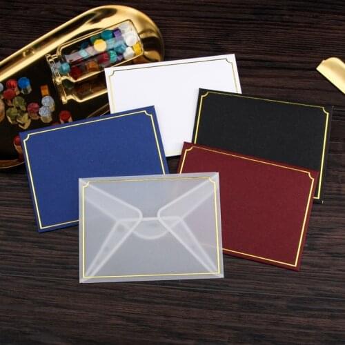 Yisuremia 5pcs/Lot Custom Transparent Vintage Paper Card Envelope Letter Wedding Invitation Envelopes for Cards