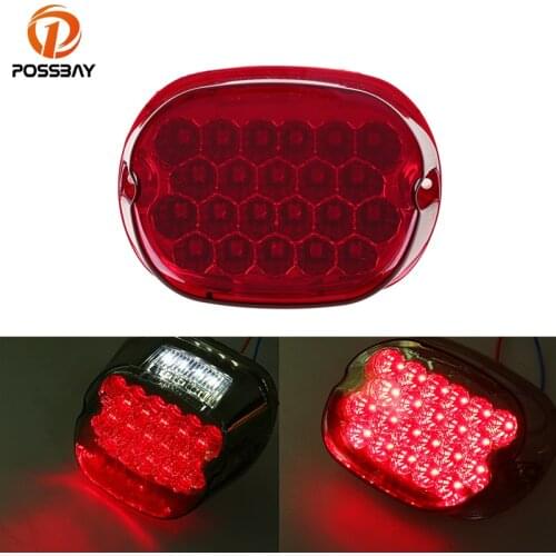 POSSBAY 1PC Motorcycle Tail Light 12V for Harley David Motorcycle Rear Brake LED Tail Red-brake Light Motorcycle Accessories