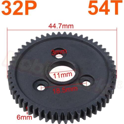 Hardened Steel Metal Spur Gear 54T Tooth 32P 3956 for RC 1/10 Traxxas Slash 4x4 Stampede 4x4 VXL / Rustler 4X4 / E-Revo / T-Maxx