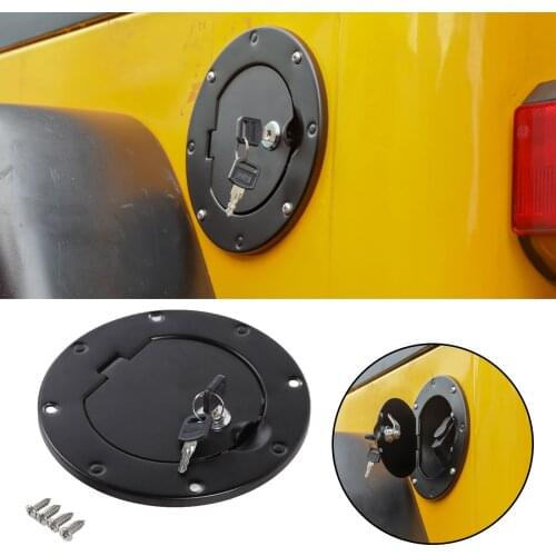 Locking Door Gas Cap Tank Fuel Filler Cover2 Keys For Wrangler TJ 97-06