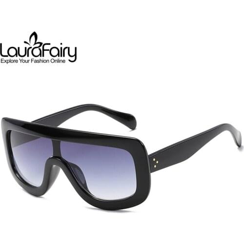 Laura Fairy Oversize Men Women Sunglasses Brand Designer Fashion Big Sun Glasses Women anteojos de sol gafas UV400 2018 6661