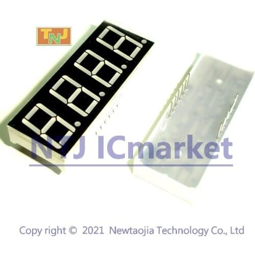 10 PCS 4 Digit 0.56 inch 7 Segment LED Display, Red or Green, Common Anode or Cathode, 4 bits,12 Pins