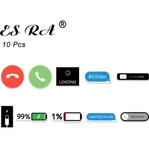 10Pcs/Set 1.5" Stickers for Phone Case Mobile App Sign Decals Small Pegatinas Waterproof Vinyl For Laptop Cellphone Helmet
