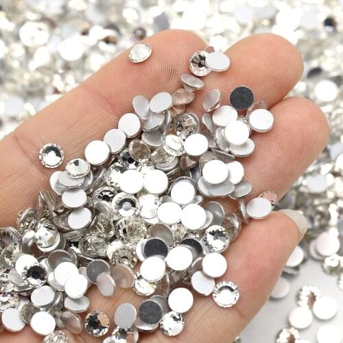 1440pcs Crystal AB Gold 3D Non Hotfix FlatBack Luxe Rhinestone Strass Glue on Stones Garment Nail Art Strass For DIY Craft