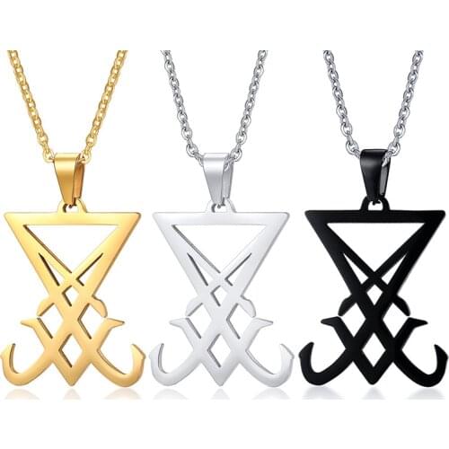 2021 Fashion And Simple Titanium Steel Lucifers Sealed European And American Style Pendant Necklace Suitable For Mens Jewelry