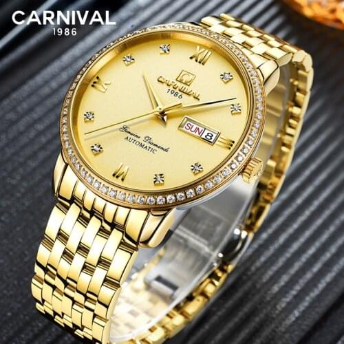 2021 New Carnival Gold Gem Mosaic Men Watche Fashion Noble Classic Waterproof Automatic Mechanical Watch Swiss Top Braand Luxury