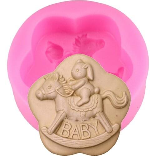 3D Trojan Silicone Mold DIY Baby Birthday Cake Border Fondant Mold Cake Decorating Tools Candy Clay Resin Chocolate Soap Molds