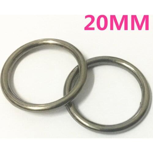 5pcs 20mm Gun Black O Rings of leather Accessory Cast High Quality Carft Strap Round DIY