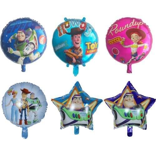 50Pcs 18inch Cartoon Toy Woody Captain Buzz Lightyear Foil Balloons Superhero Story Globos Kids Birthday Party Decorations Gift
