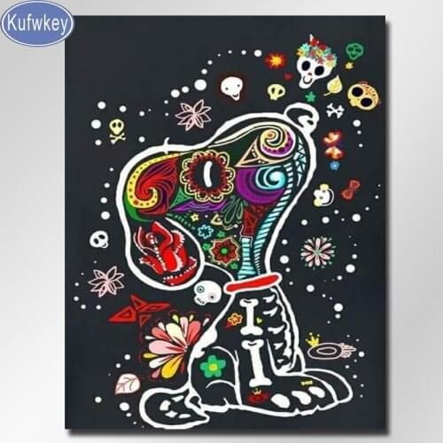 5d Diy Diamond Painting Mosaic-Picture Chihuahua Full-Square Embroidery Cross-Stitch Rhinestones skull dog for kids gift